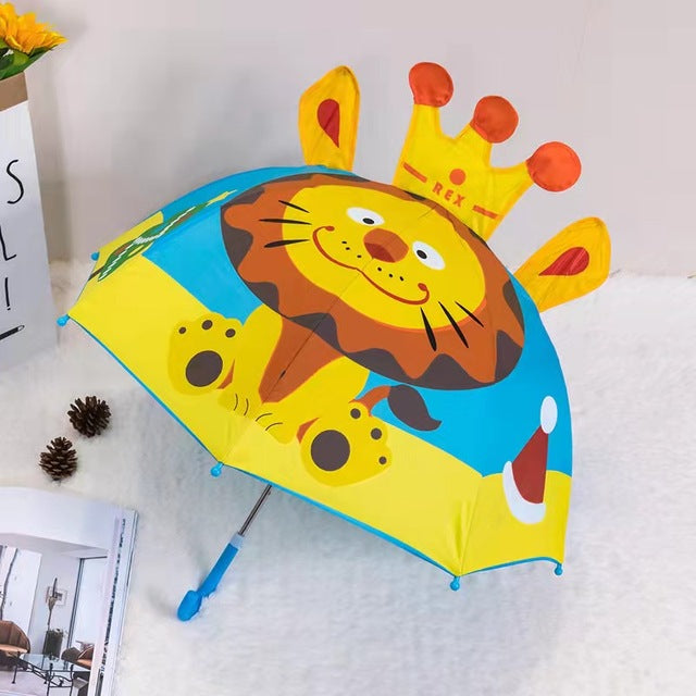 Cute Cartoon Children Umbrella animation creative long-handled 3D ear modeling kids umbrella For boys girls