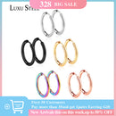 LUXUSTEEL 1Pairs/2pcs Trendy Small Hoop Earrings Women Girl Coloful Round Circle Earring 2022 Anti-allergy Brinco Accessories