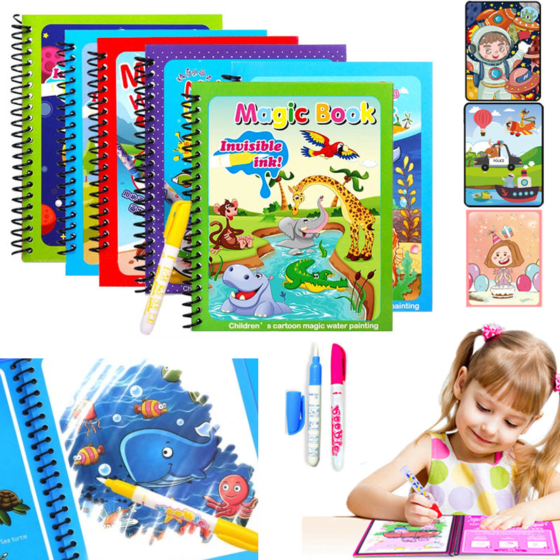 1 Uds libro mágico agua dibujo Montessori juguetes reutilizable libro para colorear mágico agua dibujo libro sensorial juguetes de educación temprana