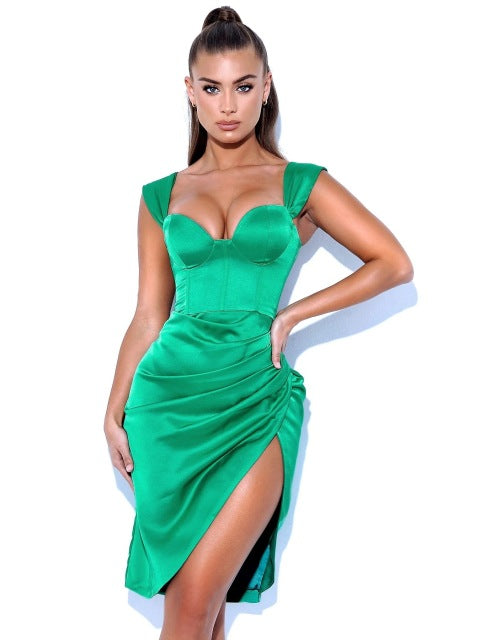 Qualitäts-Satin-figurbetontes Kleid-Frauen-Partei-Kleid 2021 neue Ankunfts-Robe-Sommer-reizvolles Kleid-Berühmtheits-Abend-Verein-Nachtkleider
