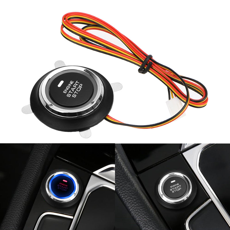 12V Keyless Universal Car Engine Start Stop Button One Key Entry Ignition Starter Switch LED Back Light Auto Accessories