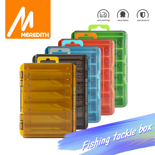MEREDITH Angelbox 12 Fächer Angelzubehör Köderhakenboxen Aufbewahrung Doppelseitige hochfeste Angelbox