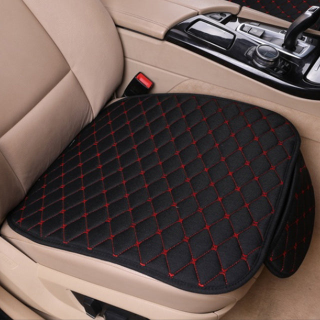 Flachs Autositzbezug Vier Jahreszeiten Vorne Hinten Leinenstoff Kissen Atmungsaktive Schutzmatte Pad Autozubehör Universalgröße