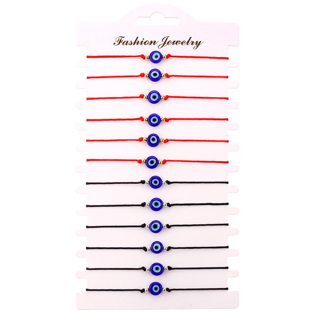 Amuleto clásico Evil Nazar Eye Charm Bracelet Red Black String Rope Pulseras de amistad trenzadas para mujeres Joyería de declaración
