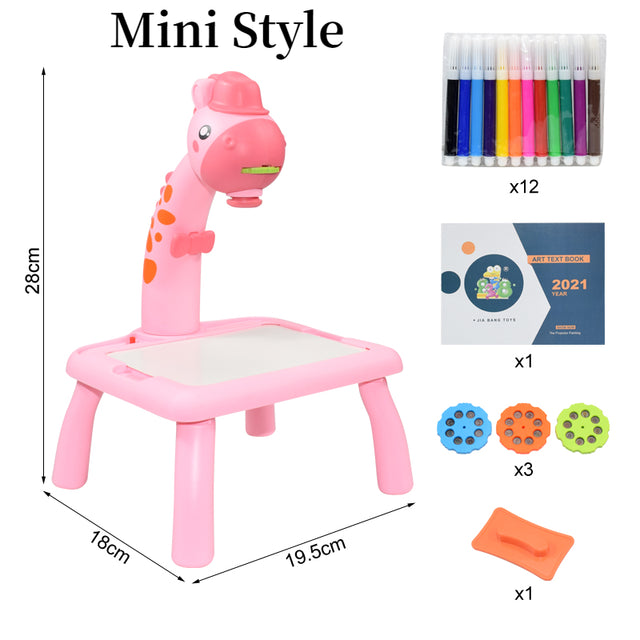 Children Led Projector Art Drawing Table Toys Kids Painting Board Desk Arts Crafts Educational Learning Paint Tools Toy for Girl