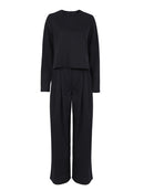 Mnealways18 Klassische Weite Hose Bodenlang Plissee Lose Damenhose Frühling Weite Hose Vintage Weibliche Palazzohose 2022