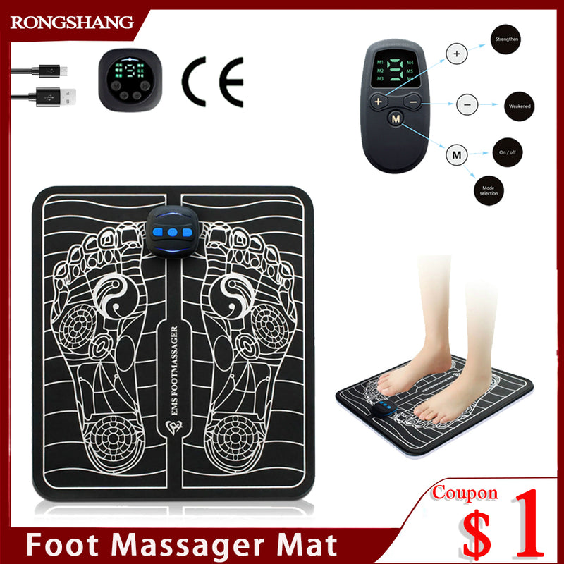 Ems-masajeador de pies Mat tens fisioterapia, cojín eléctrico para pies, almohadilla de acupuntura para circulación sanguínea, cuidado de la salud del pie, dolor de relajación