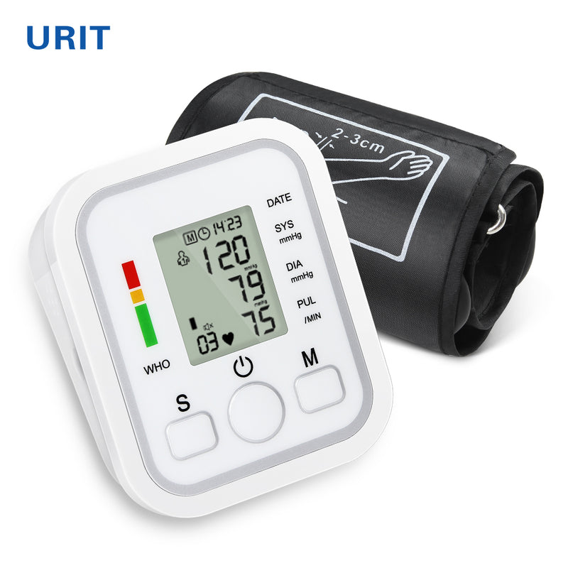 Urit Blutdruckmessgerät Digitales elektronisches Blutdruckmessgerät Automatisches BP-Gerät Herzfrequenz-Pulsmonitor lange Manschette