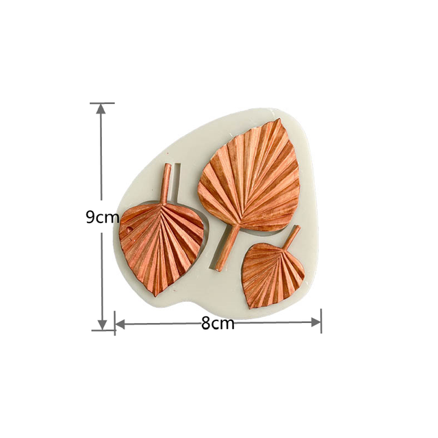 Fan Shape Silicone Mold DIY Cake Baking Decoration Gypsum Clay Chocolate Mold Cattail Leaf Fan Modeling Silicone Mold