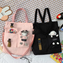 Women Backapck New Cute Bear Cartoon Canvas Bag Female Fashion Cool Girl Student School Class Shoulder Crossbody Messenger Bag