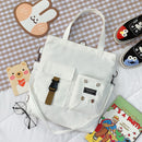 Women Backapck New Cute Bear Cartoon Canvas Bag Female Fashion Cool Girl Student School Class Shoulder Crossbody Messenger Bag