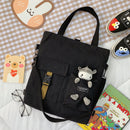 Women Backapck New Cute Bear Cartoon Canvas Bag Female Fashion Cool Girl Student School Class Shoulder Crossbody Messenger Bag