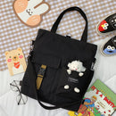 Women Backapck New Cute Bear Cartoon Canvas Bag Female Fashion Cool Girl Student School Class Shoulder Crossbody Messenger Bag