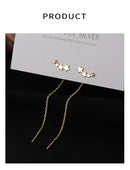 VOQ Silver Color Star Early Damen neue exquisite langkettige Ohrringe bestes Schmuckgeschenk