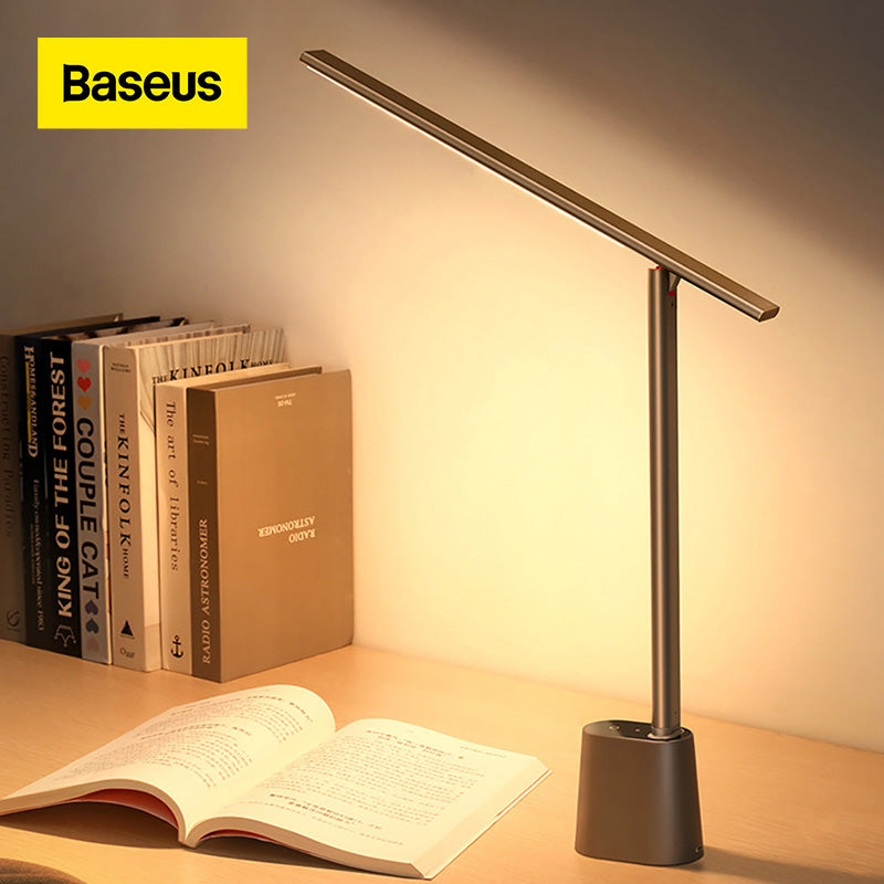 Lámpara LED de escritorio Baseus, brillo adaptable inteligente, protección ocular, estudio, oficina, lámpara de mesa plegable, luces nocturnas regulables para lectura de cabecera