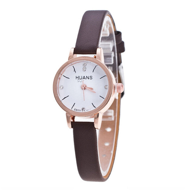 Women Watches Vintage Small Dial Watch Sweet Leather Strap Casual Women&