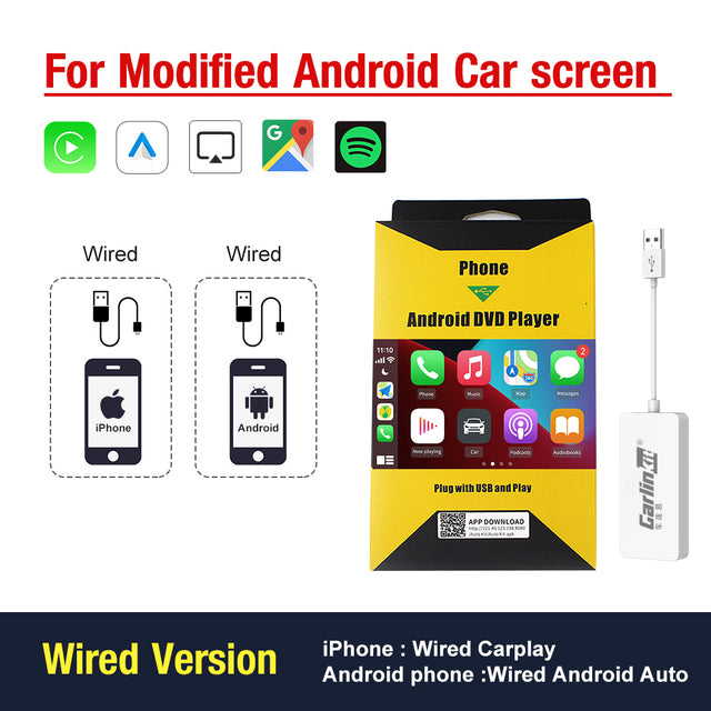 LoadKey &amp; Carlinkit adaptador inalámbrico CarPlay inalámbrico Android Auto Dongle para modificar Android pantalla coche Ariplay Smart Link IOS15