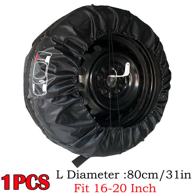 1PC、4PCS Car Spare Tire Cover Case Polyester Auto Wheel Tire Storage Bags Vehicle Tyre Accessories Dust-proof Protector Styling