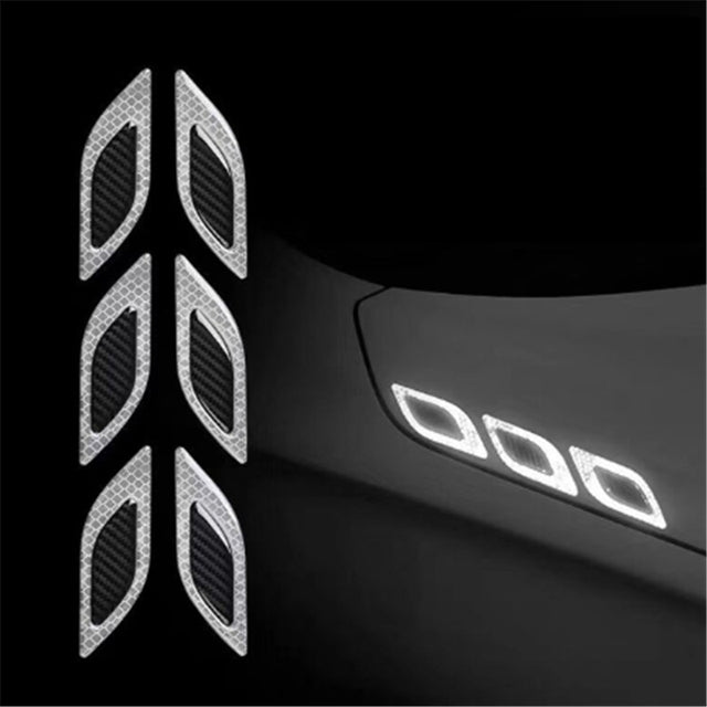6pcs/Set Car Reflective Stickers Anti-Scratch Safety Warning Sticker for Truck Auto Motor Exterior Decorative Accessories