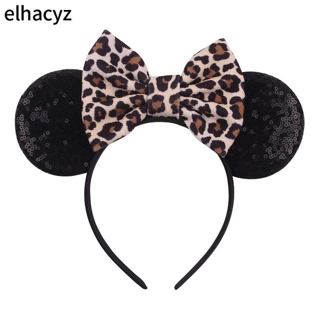 2022 Fashion Mouse Ears Headband Women Festival Hairband Sequins Hair Bows Character For Girls Hair Accessories Kids Party Gift