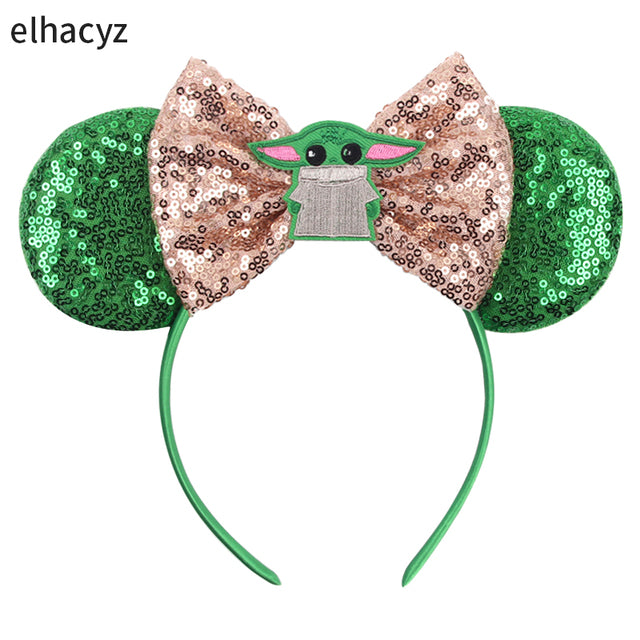 Diadema con orejas de ratón para mujer, diadema de Festival, lazos de lentejuelas para el pelo, personaje para niñas, accesorios para el cabello, regalo de fiesta para niños, 2022