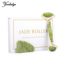 Natural Facial Massager Face Roller Gua Sha Scraper Double Heads Jade Stone Roller Skin Care Rose Quartz Massage for Face Body