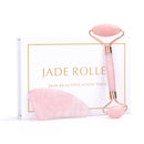 Natural Facial Massager Face Roller Gua Sha Scraper Double Heads Jade Stone Roller Skin Care Rose Quartz Massage for Face Body
