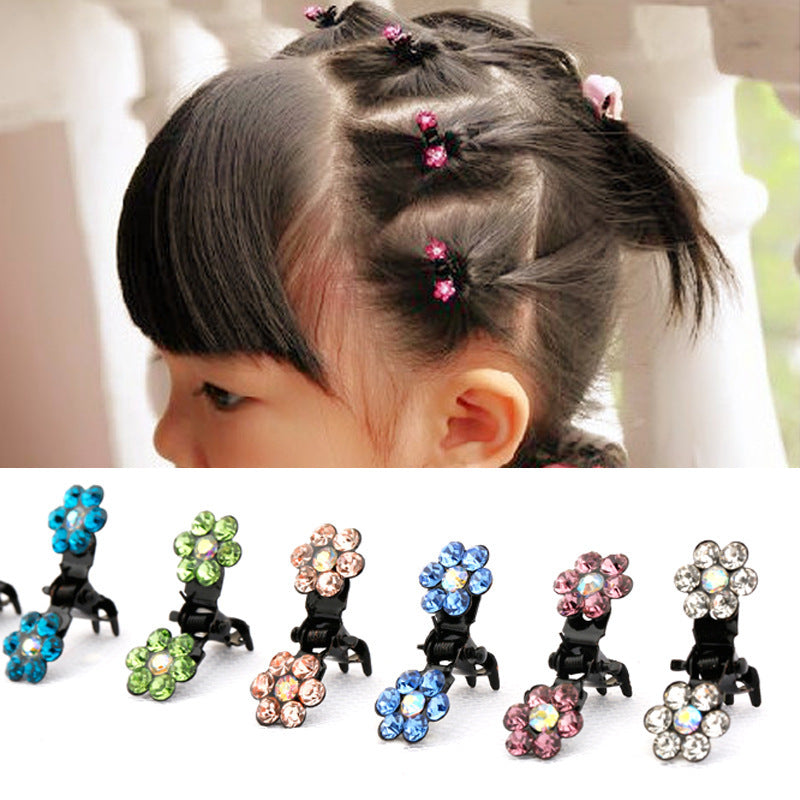 ncmama 12 teile/satz Mini Strass Rutschfeste Griffe Haarspangen für Frauen Mädchen Glitzer Zähne Metallklammern Blume Haarschmuck