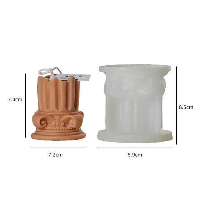 European style Retro Roman Column Candle Silicone Mold Handmade DIY Baking Molds Plaster Soap Mould Christmas Gifts Decoration