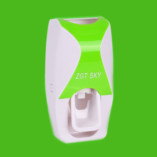 Dispensador automático de pasta de dientes, soporte de pared a prueba de polvo para cepillos de dientes, estante de almacenamiento de montaje en pared, juego de accesorios de baño, exprimidor