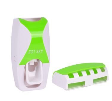 Automatic Toothpaste Dispenser Wall Mount Dust-proof Toothbrush Holder Wall Mount Storage Rack Bathroom Accessories Set Squeezer