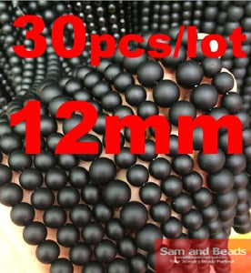 5A Quality !  Black Dull Polish Matte Onyx Agata Round natural stone Beads 16&quot;/Strand 4 6 8 10 12 14 MM Pick Size  No.BOB01