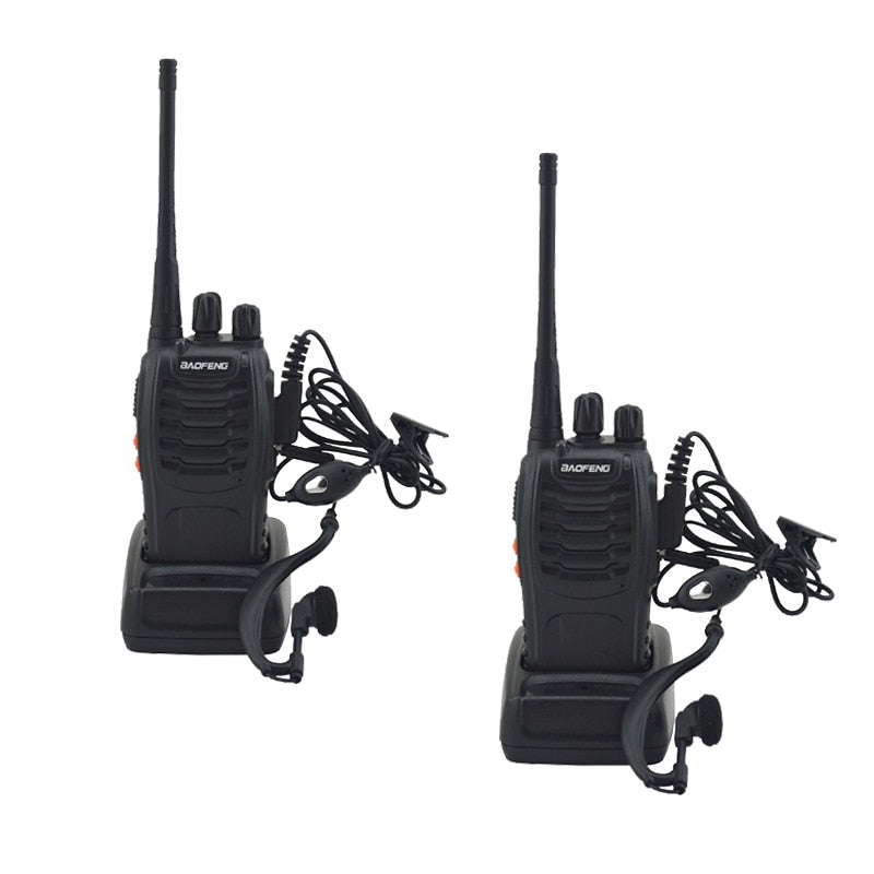 2pcs/lot BAOFENG BF-888S Walkie talkie UHF Two way radio baofeng 888s UHF 400-470MHz 16CH Portable Transceiver with Earpiece