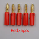 10pcsAudio Speaker Screw Banana Gold Plate Plugs Connectors 4mm IN STOCK FREE SHIPPING Black Red Facotry Online Wholesale Golden