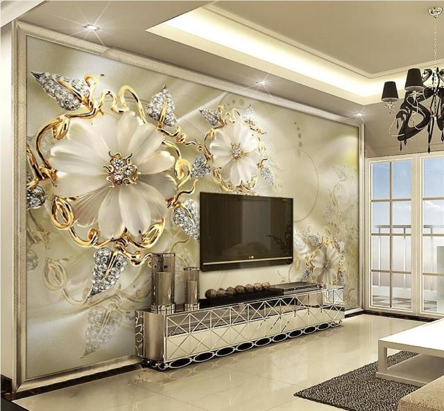 beibehang papel de parede Benutzerdefinierte Fototapete große Fresko 3d Luxus Blumen 3d Schmuck TV Hintergrundwand 3D Wallpaper