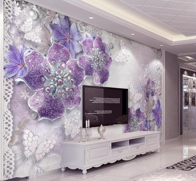 Beibehang papel de parede foto personalizada papel de pared gran fresco 3d flores de lujo 3d joyería TV Fondo pared 3d papel tapiz