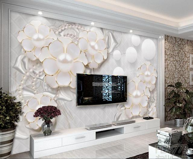 beibehang papel de parede Custom photo wall paper large fresco 3d luxury flowers 3d jewelry TV background wall 3d wallpaper