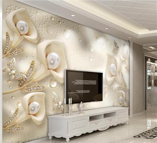 Beibehang papel de parede foto personalizada papel de pared gran fresco 3d flores de lujo 3d joyería TV Fondo pared 3d papel tapiz