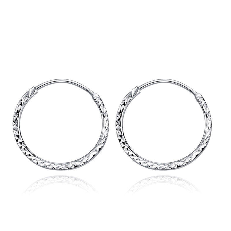 Pure Gold Round Circle Hoop Earrings 4.1g