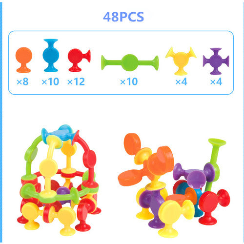 16-48pcs/set Pop Little Suckers Assembled Sucker Suction Cup Educational Building Block Toy Girl&amp;Boy Kids Gifts Fun Game