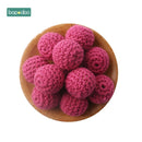 Bopoobo 20mm 10pcs Wooden Crochet Beads Chewable Beads DIY Wooden Teething Knitting Beads Jewelry Crib Sensory Toy Baby Teether