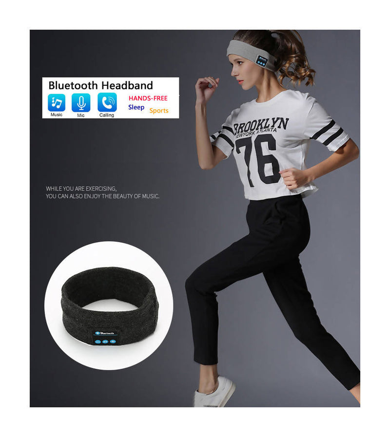 Bluetooth Headband-Wireless Sports Headband Headphones with Ultra-Soft Music Headband-Perfect Sleeping Headphones, Running, Yoga, Travel